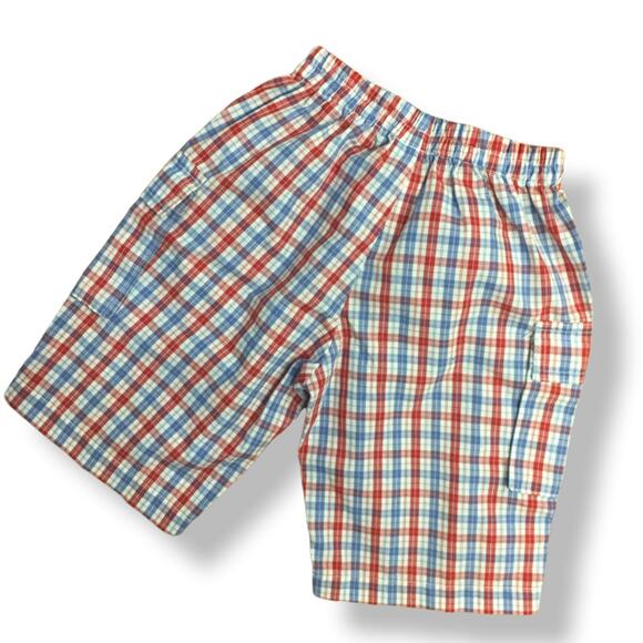 Orient Expressed Boys Shorts Size 5 Red White Blue Plaid Pull On‎ Pockets - Picture 3 of 4